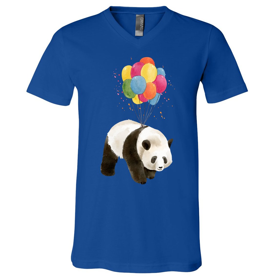 Happy Celebration Panda Balloon V-Neck T-Shirt