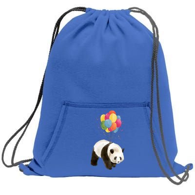 Happy Celebration Panda Balloon Sweatshirt Cinch Pack Bag