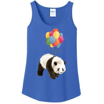 Happy Celebration Panda Balloon Ladies Essential Tank