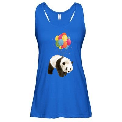 Happy Celebration Panda Balloon Ladies Essential Flowy Tank