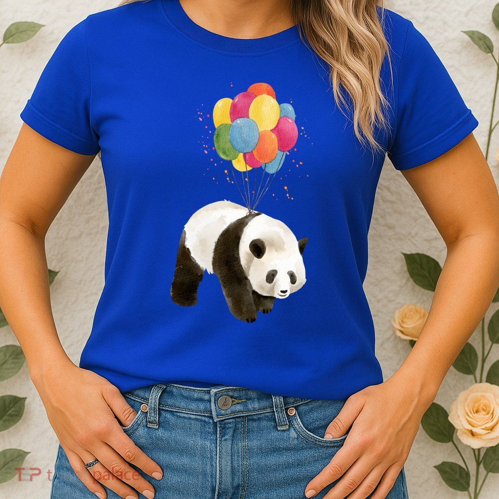 Happy Celebration Panda Balloon Womens T-Shirt