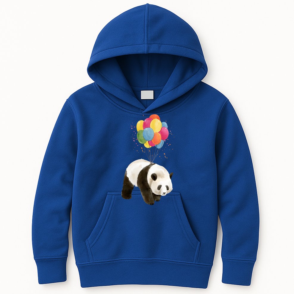 Happy Celebration Panda Balloon Kids Hoodie