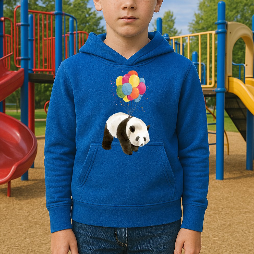 Happy Celebration Panda Balloon Kids Hoodie