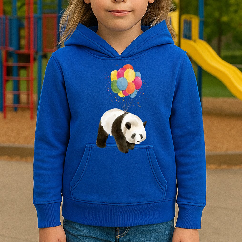 Happy Celebration Panda Balloon Kids Hoodie