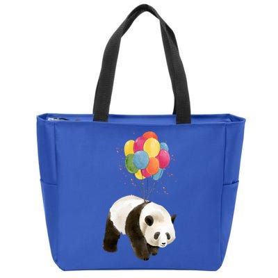 Happy Celebration Panda Balloon Zip Tote Bag