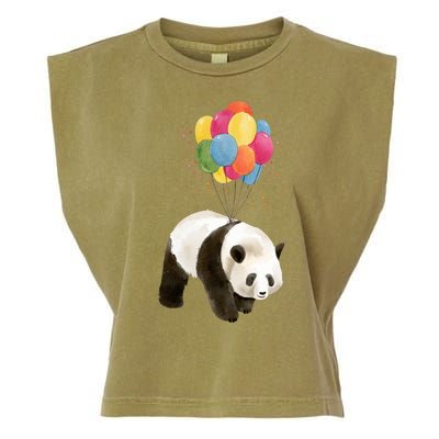 Happy Celebration Panda Balloon Garment-Dyed Women's Muscle Tee