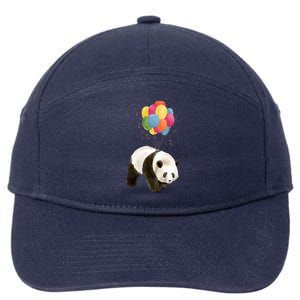 Happy Celebration Panda Balloon 7-Panel Snapback Hat