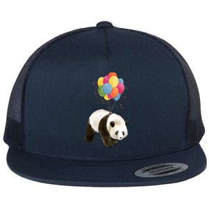 Happy Celebration Panda Balloon Flat Bill Trucker Hat