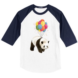 Happy Celebration Panda Balloon Baseball Sleeve Shirt