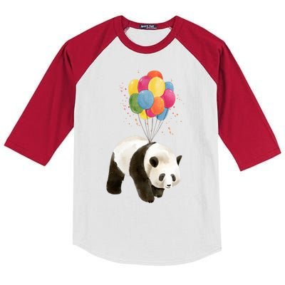 Happy Celebration Panda Balloon Kids Colorblock Raglan Jersey