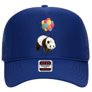 Happy Celebration Panda Balloon High Crown Mesh Back Trucker Hat