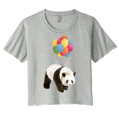 Happy Celebration Panda Balloon Women's Crop Top Tee