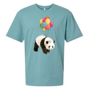 Happy Celebration Panda Balloon Sueded Cloud Jersey T-Shirt