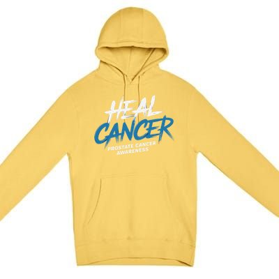 Heal Cancer Prostate Cancer Awareness Month Ribbon Premium Pullover Hoodie