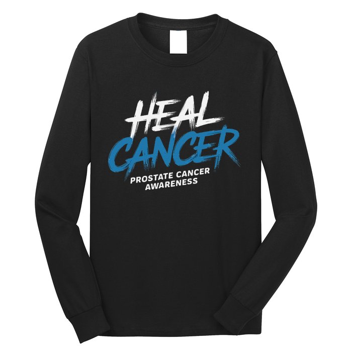 Heal Cancer Prostate Cancer Awareness Month Ribbon Long Sleeve Shirt