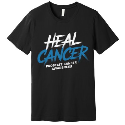 Heal Cancer Prostate Cancer Awareness Month Ribbon Premium T-Shirt