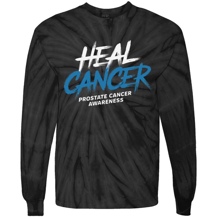 Heal Cancer Prostate Cancer Awareness Month Ribbon Tie-Dye Long Sleeve Shirt