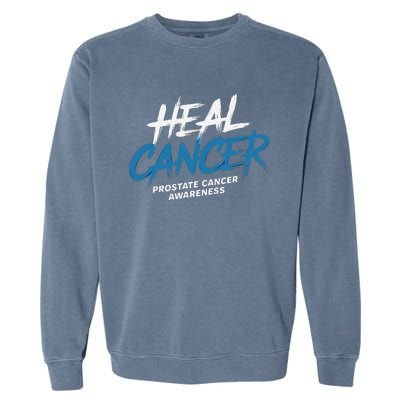 Heal Cancer Prostate Cancer Awareness Month Ribbon Garment-Dyed Sweatshirt