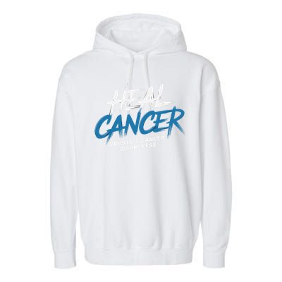 Heal Cancer Prostate Cancer Awareness Month Ribbon Garment-Dyed Fleece Hoodie