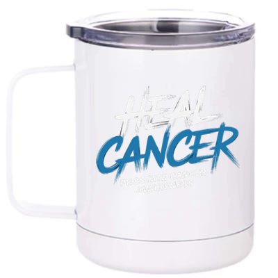 Heal Cancer Prostate Cancer Awareness Month Ribbon 12 oz Stainless Steel Tumbler Cup