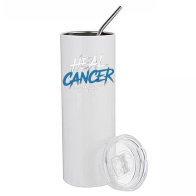 Heal Cancer Prostate Cancer Awareness Month Ribbon Stainless Steel Tumbler