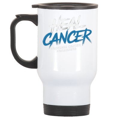 Heal Cancer Prostate Cancer Awareness Month Ribbon Stainless Steel Travel Mug