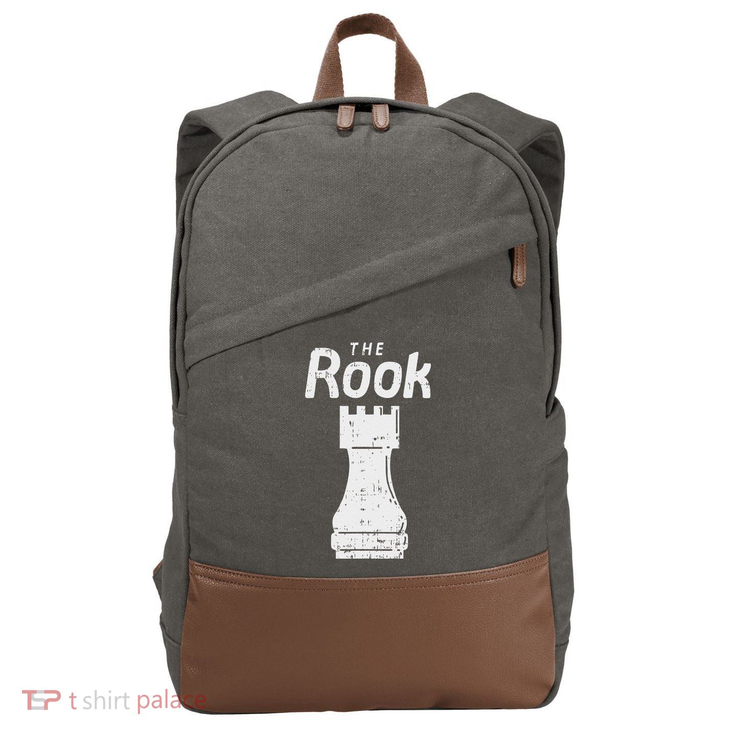 Halloween Chess Piece The Rook Matching Costume Cotton Canvas Backpack