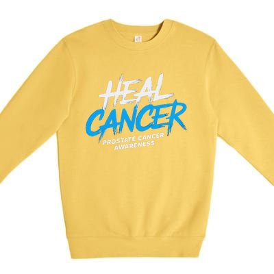 Heal Cancer Prostate Cancer Awareness Month Ribbon Premium Crewneck Sweatshirt