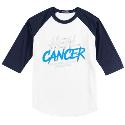 Heal Cancer Prostate Cancer Awareness Month Ribbon Baseball Sleeve Shirt