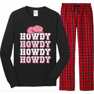 Howdy Cow Print Western Country Cowgirl Texas Rodeo Long Sleeve Pajama Set