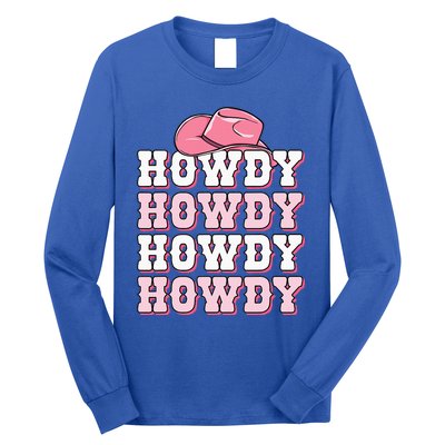 Howdy Cow Print Western Country Cowgirl Texas Rodeo Long Sleeve Shirt