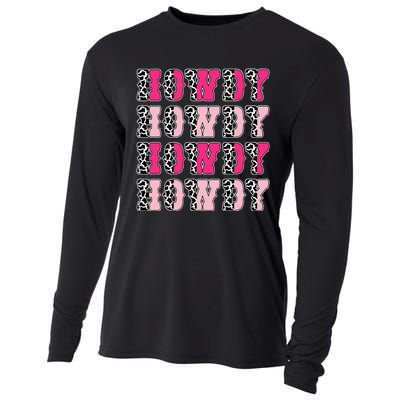 Howdy Cow Print Western Country Cowgirl Texas Rodeo Cooling Performance Long Sleeve Crew