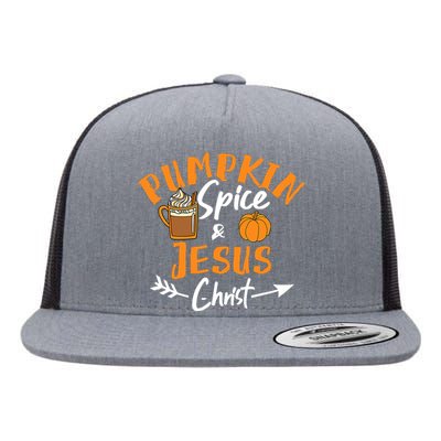 Halloween Christian Pumpkin Spice And Jesus Christ Fall Leaf Flat Bill Trucker Hat