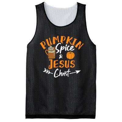 Halloween Christian Pumpkin Spice And Jesus Christ Fall Leaf Mesh Reversible Basketball Jersey Tank