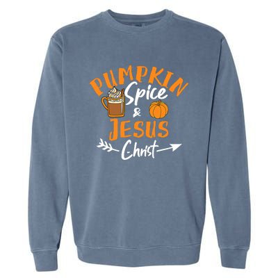 Halloween Christian Pumpkin Spice And Jesus Christ Fall Leaf Garment-Dyed Sweatshirt