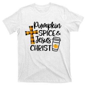 Halloween Christian Pumpkin Spice And Jesus Christ Fall Leaf T-Shirt