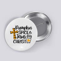 Halloween Christian Pumpkin Spice And Jesus Christ Fall Leaf Button