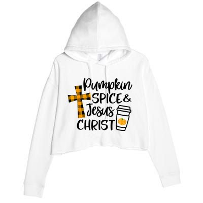 Halloween Christian Pumpkin Spice And Jesus Christ Fall Leaf Crop Fleece Hoodie