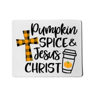 Halloween Christian Pumpkin Spice And Jesus Christ Fall Leaf Mousepad