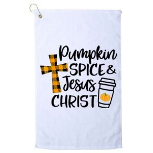 Halloween Christian Pumpkin Spice And Jesus Christ Fall Leaf Platinum Collection Golf Towel