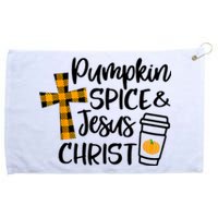 Halloween Christian Pumpkin Spice And Jesus Christ Fall Leaf Grommeted Golf Towel