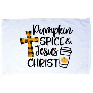 Halloween Christian Pumpkin Spice And Jesus Christ Fall Leaf Microfiber Hand Towel