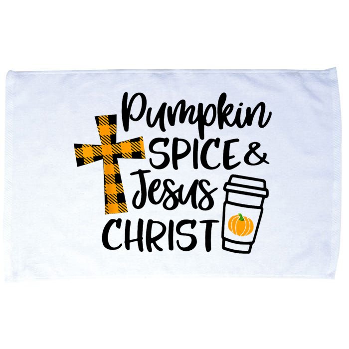 Halloween Christian Pumpkin Spice And Jesus Christ Fall Leaf Microfiber Hand Towel