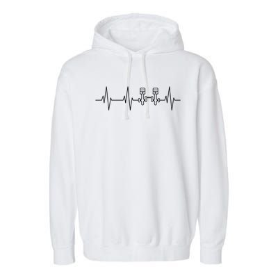 Heartbeat Crankshaft Piston Engine Workshop Great Gift Garment-Dyed Fleece Hoodie