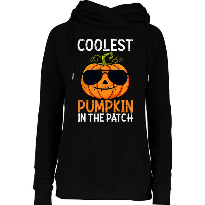 Halloween Coolest Pumpkin In The Patch Womens Funnel Neck Pullover Hood