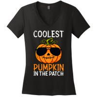 Halloween Coolest Pumpkin In The Patch Women's V-Neck T-Shirt