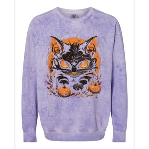 Halloween Cat Pumpkins Colorblast Crewneck Sweatshirt