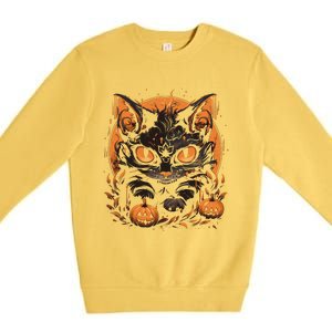 Halloween Cat Pumpkins Premium Crewneck Sweatshirt