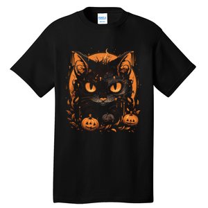 Halloween Cat Pumpkins Tall T-Shirt