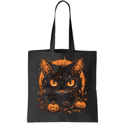 Halloween Cat Pumpkins Tote Bag